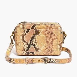 Madewell Leather Embossed Snakeskin Transport Camera Crossbody Bag NWOT #MW1